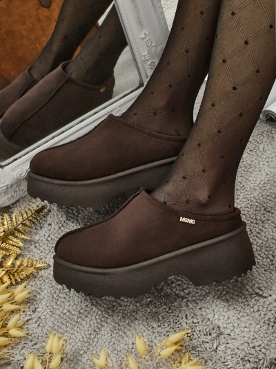 Ghete scurte tip snowboots pentru femei cu blană Noelina