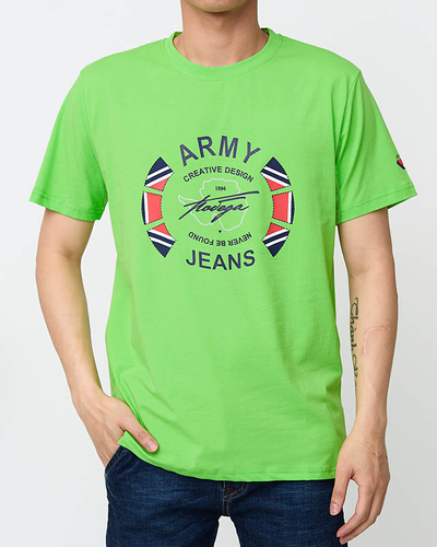 Tricou cu imprimeu pentru bărbați verde - Îmbrăcăminte