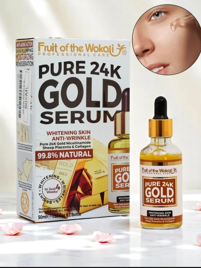 Fructul Wokali - Ser facial iluminator și anti-riduri cu aur 24K