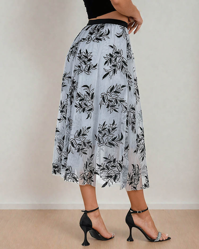 Royalfashion Fustă midi cu două straturi pentru femei