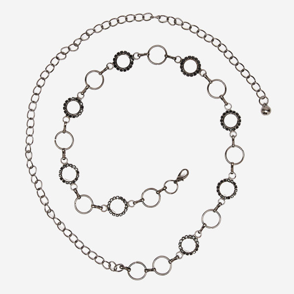 Curea metalică neagră pentru femei - Accesorii