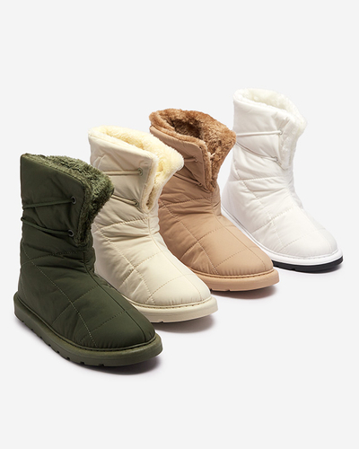 Pantofi de damă albi a'la cizme de zăpadă Amirfu- Footwear