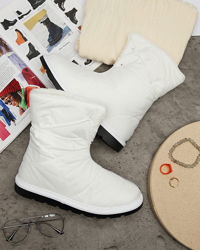 Pantofi de damă albi a'la cizme de zăpadă Amirfu- Footwear