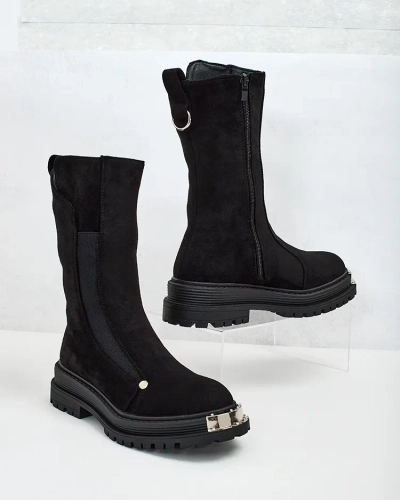 Royalfashion Cizme de damă din piele de căprioară ecologică Homni