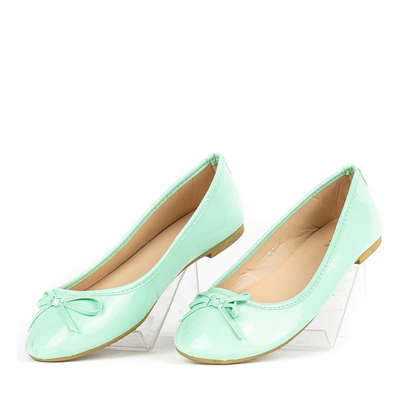 Miętowe baleriny z kokardką Coleti - Obuwie