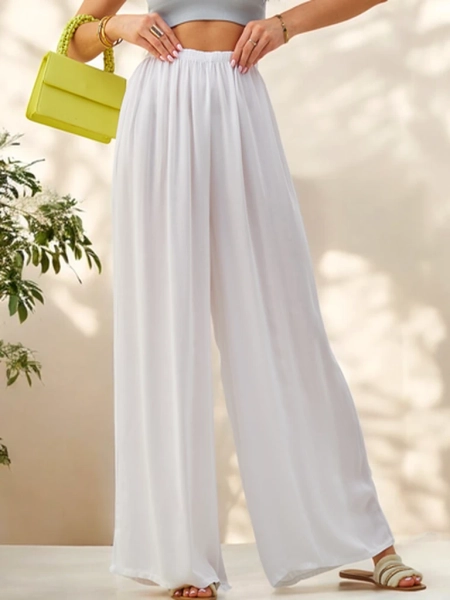 Royalfashion Pantaloni pentru femei din viscoză, drepți, confecționați din țesătură