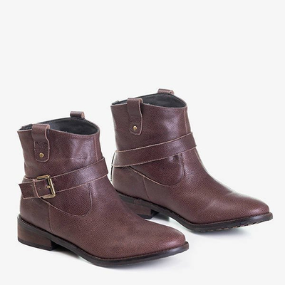 OUTLET Cizme de damă maro închis din piele naturală Kerga - Încălțăminte