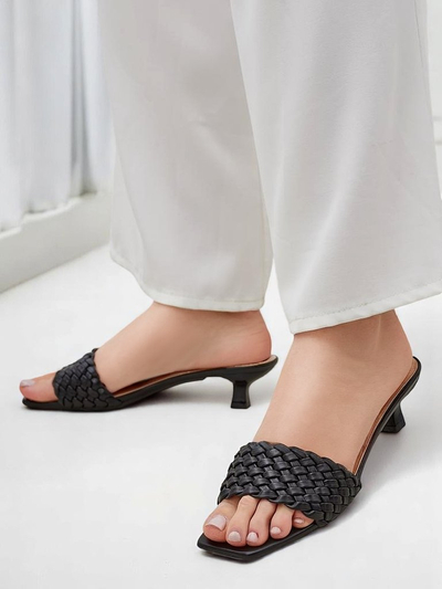Callista Nero Sandals - Black women's eco-leather stilettos, summer