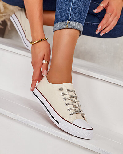 Royalfashion Adidași de damă cu șireturi decorative Timi