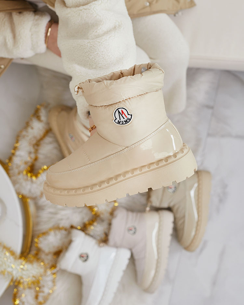 Royalfashion Cizme de zăpadă slip-on pentru femei de culoare bej Ireda