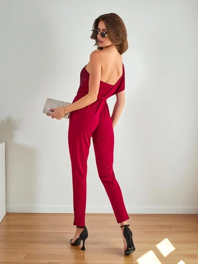 Salopetă lungă pentru femei Royalfashion cu zirconii