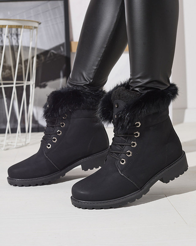 Cizme clasice de damă a'la trappers în negru Lausa- Footwear