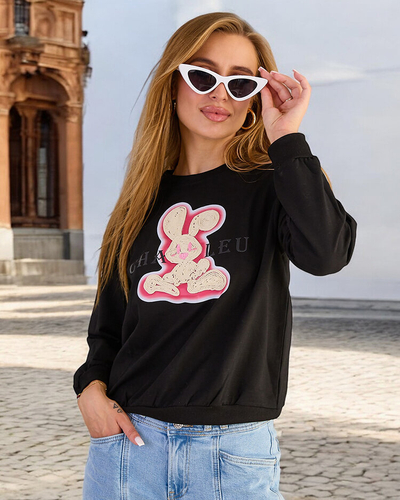 Royalfashion Hanorac cu imprimeu subțire din bumbac pentru femei