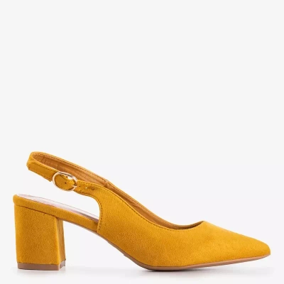 OUTLET Sandale dama mustar pe post Siofra - Incaltaminte