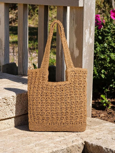 Royalfashion Geantă mare de damă din paie Sunny Straw