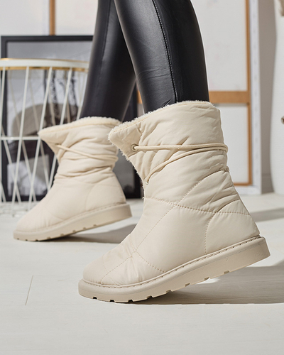 Bej pantofi de damă a'la cizme de zăpadă Amirfu- Footwear