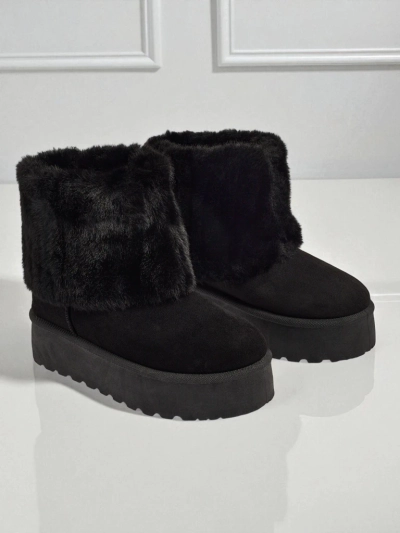 Ghete tip snowboots de damă cu blană artificială Irelle