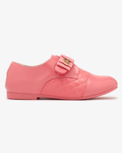 Pantofi pentru fete din piele ecologică matlasată, roz Werme- Footwear