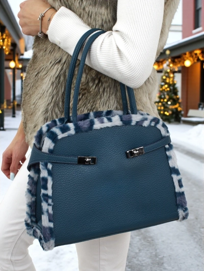 Geantă mică de damă din piele ecologică cu imprimeu de panteră Panthory