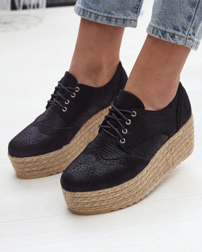 Pantofi de damă cu jumătate de pantofi negri pe platformă Jacais- Footwear