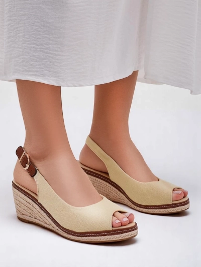 Sandale cu toc wedge Royalfashion pentru femei, cu vârful deschis Tafenis