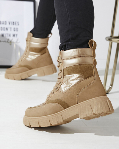 Cizme de vânătoare izolate maro deschis pentru femei Kasemi- Footwear