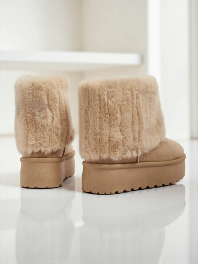Ghete tip snowboots de damă cu blană artificială Irelle