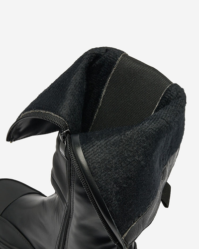 Royalfashion Cizme de damă la jumătatea gambei, negre Blyssy