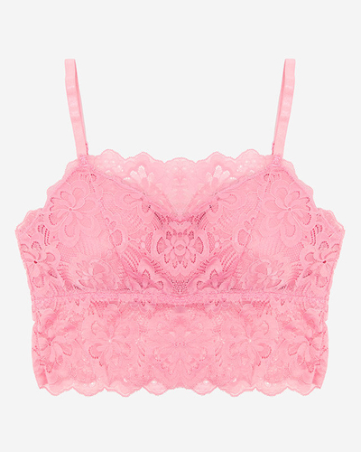 Bralette de dama roz din dantela - Lenjerie intima