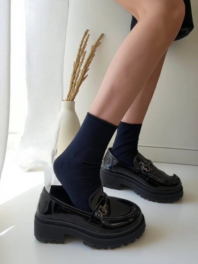 Royalfashion Mocasi din patent pentru femei Afidale