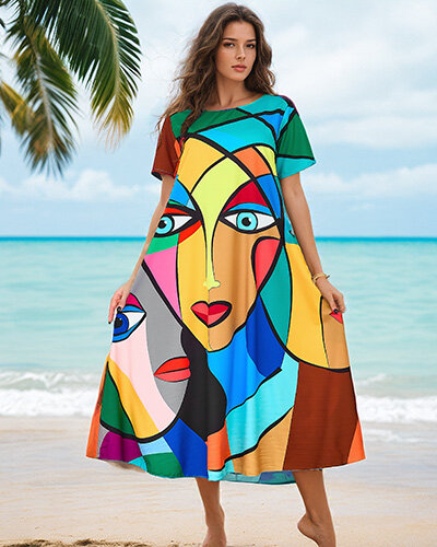 Royalfashion Rochie de damă cu imprimeu cu model