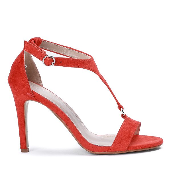 OUTLET Sandale cu toc înalt portocaliu Rosie - Încălțăminte