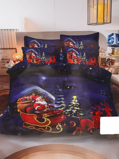 Royalfashion Set de Lenjerie de Pat de Crăciun 160x200 Set de 3 Piese
