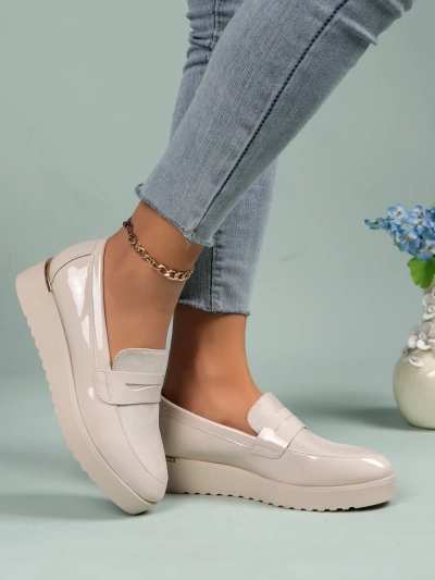 Royalfashion Mocasi din patent pentru femei Afidale