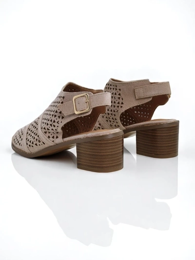 Royalfashion Sandale de dama cu toc mic, ajurate, Elira
