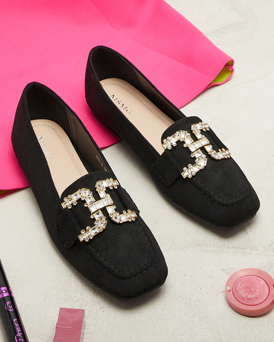 Mocasini negri de damă Jaorica- Footwear