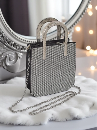 Royalfashion Kopertowa torebka damska z cyrkoniami i rączkami węża Snake Glam