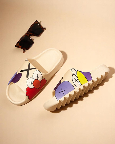 Sandale Dama Flora Crem Cauciuc Comode de Vară