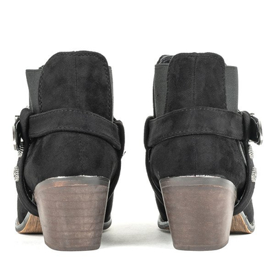 Cizme negre pe cizme cowboy asiene low post - Încălțăminte