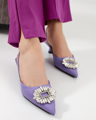 OUTLET Pantofi violet dama cu toc Arga - Incaltaminte