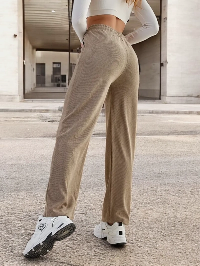 Royalfashion Pantaloni largi cu nervuri pentru femei PLUS SIZE