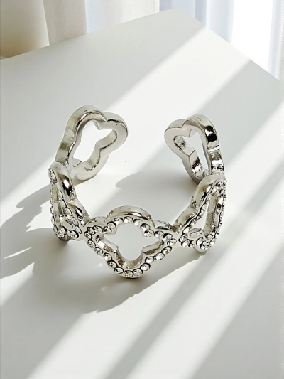 Brățară Ariadne Silverita cu cristale – argintie, model geometric glamour