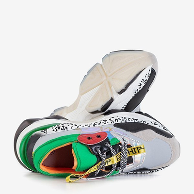 OUTLET Încălțăminte sport dama gri, cu inserții colorate Grandini - Încălțăminte