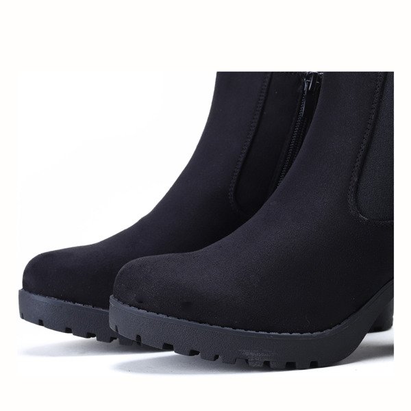 Czarne botki na słupku Heart Shaker - Obuwie