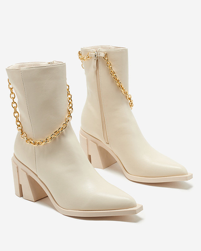 Cizme crem pe stâlp cu lanț Somlid - Încălțăminte