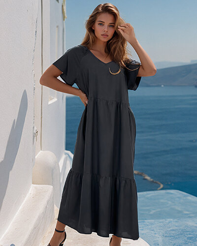 Royalfashion Rochie midi simplă pentru femei