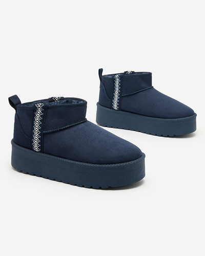 Royalfashion Pantofi de damă maro deschis a'la cizme de zăpadă cu ornament Parisela