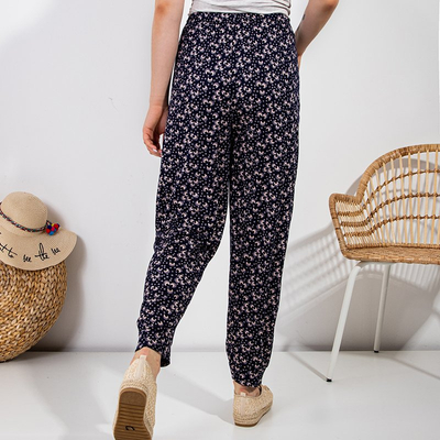 Pantaloni de damă din țesătură cu model PLUS SIZE - Îmbrăcăminte