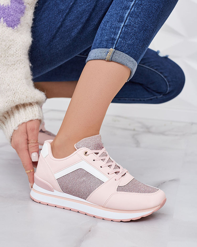 Pantofi sport de damă roz cu sclipici Berilan - Încălțăminte