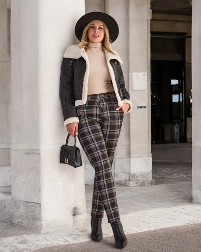 Royalfashion Pantaloni teggings călduroși pentru femei PLUS SIZE